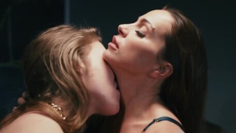 Horny lesbie breathtaking sex clip